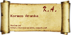 Kormos Aranka névjegykártya